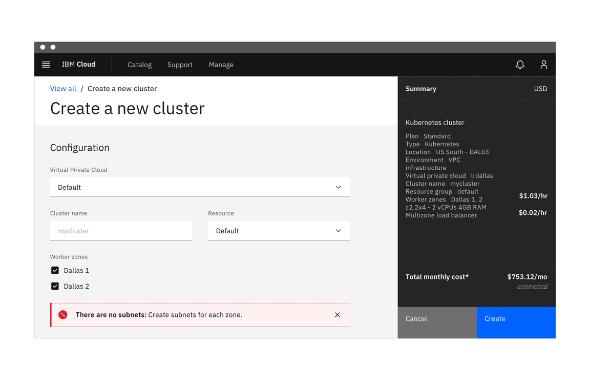 Inline notification in a product