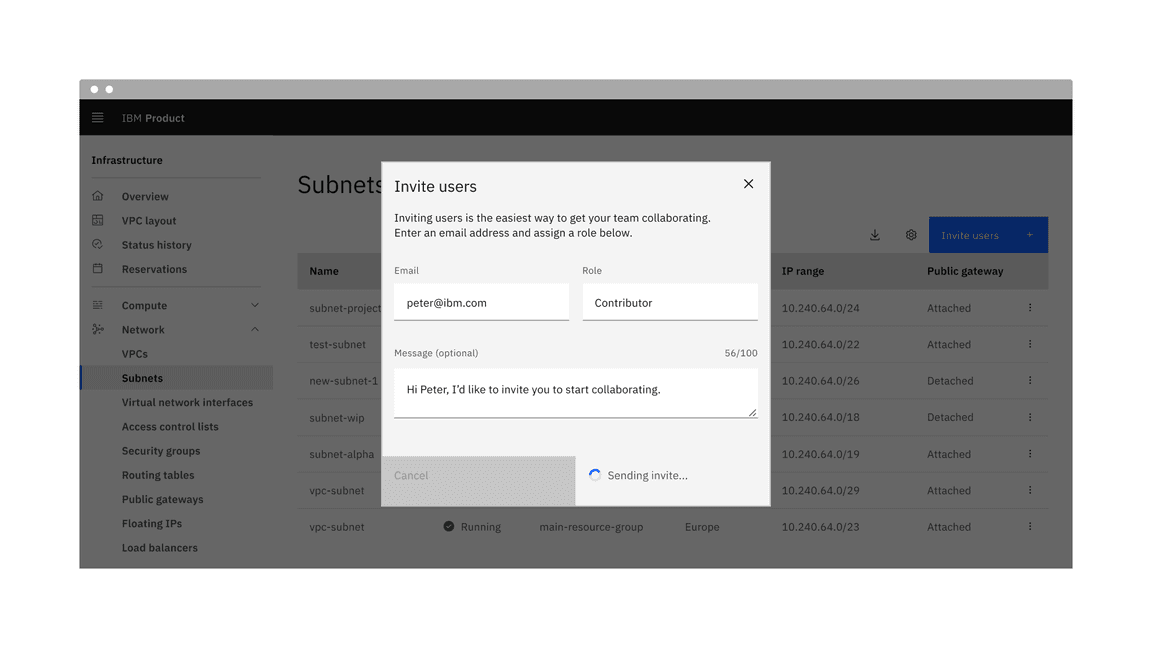 Example of the small loading indicator placement for inline loading