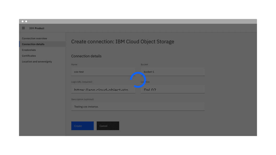 Example of the loading component in a UI