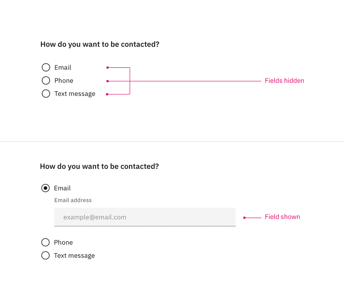 Example of progressive disclosure