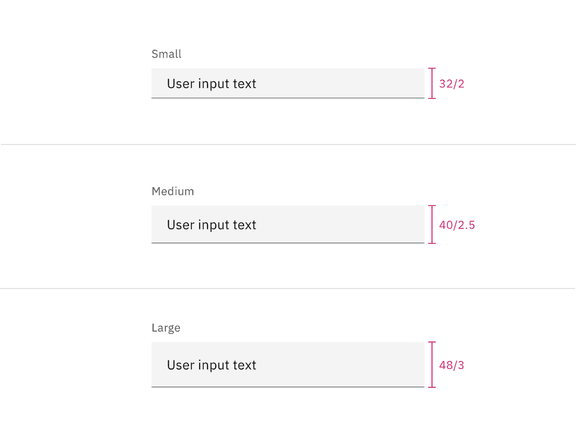 Default text input heights