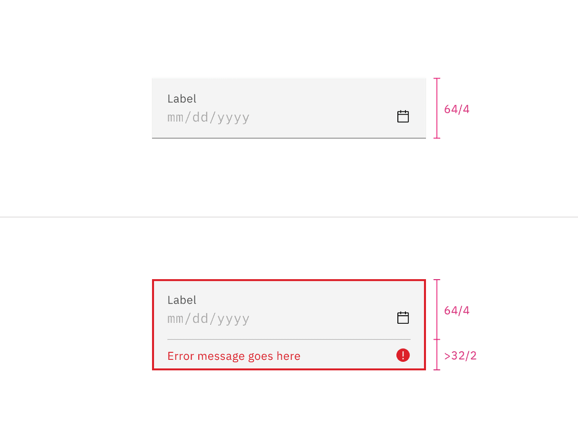 Fluid input size example