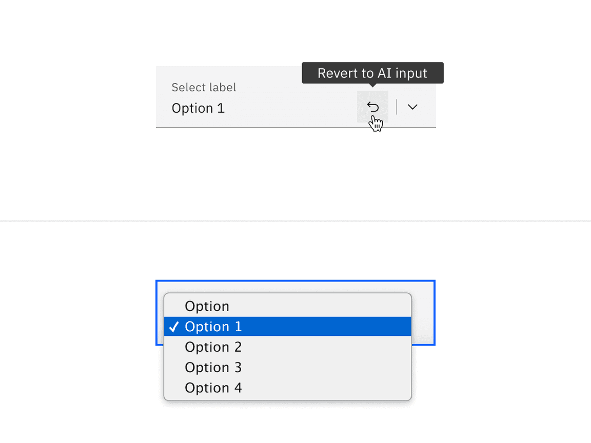 Fluid select with AI revert