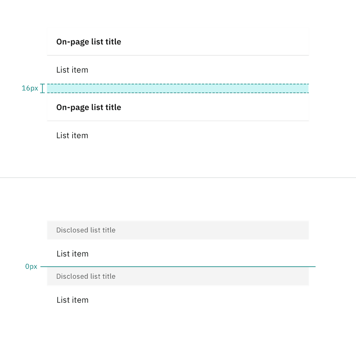 Contained list alignment