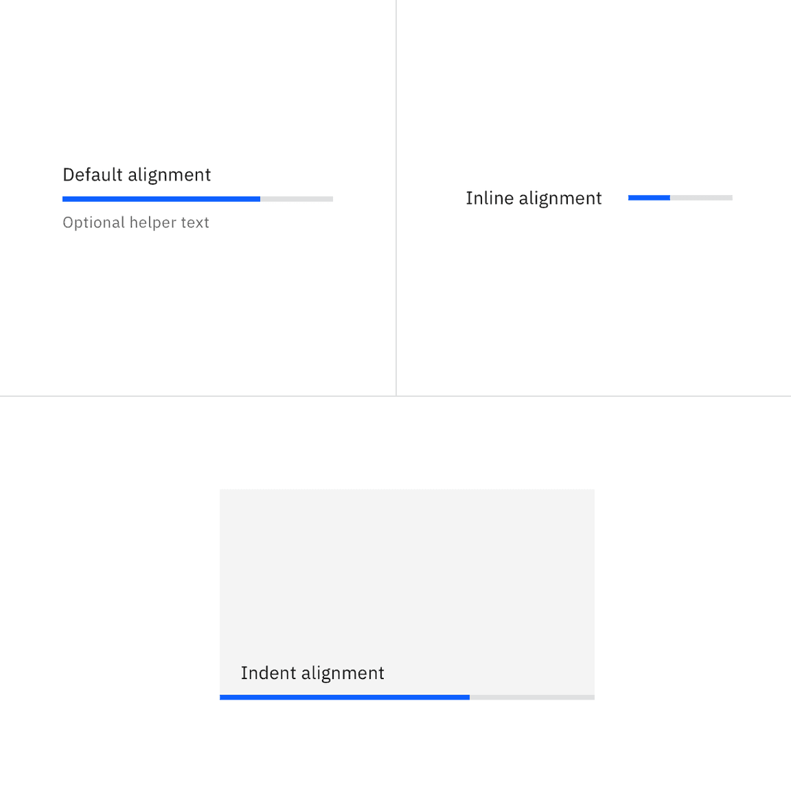 Progress bar alignments